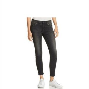 Hudson Barbara Denim Studded Skinny Crop Jeans